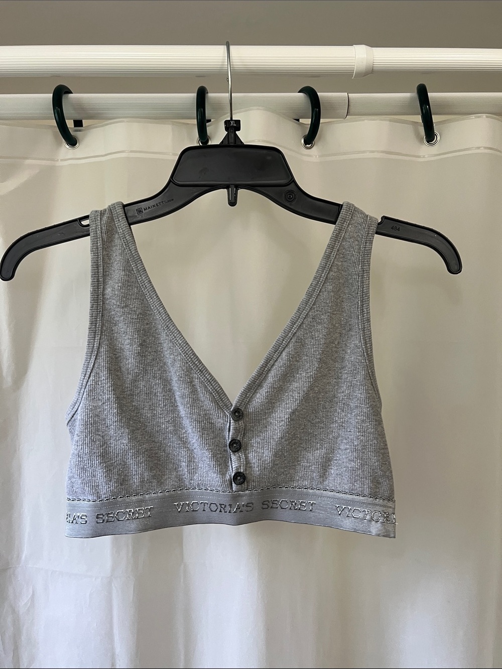 Victoria's Secret Light Gray Ribbed Button-Front Bralette